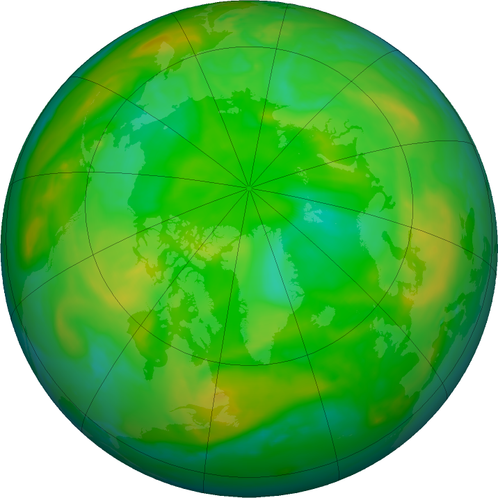 Arctic ozone map for 09 July 2019